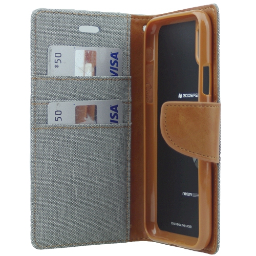 iPhone XS Max Goospery Canvas Diary Flip,Grey