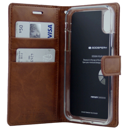 TopSave Goospery BlueMoon Diary For Iphone XS Max,Brown