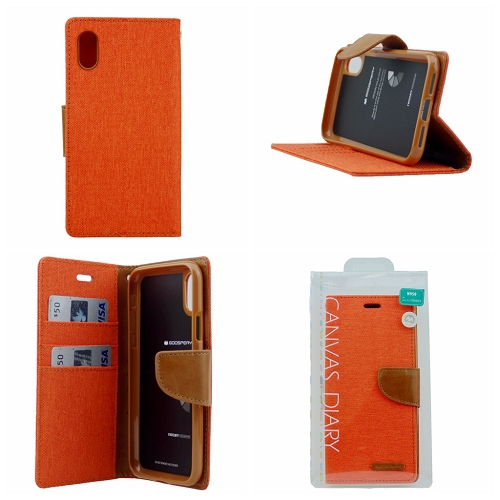 iPhone XS Max Goospery Canvas Diary Flip,Orange