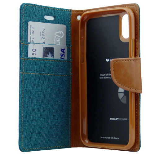 iPhoneXR Goospery Canvas Diary Flip,Green