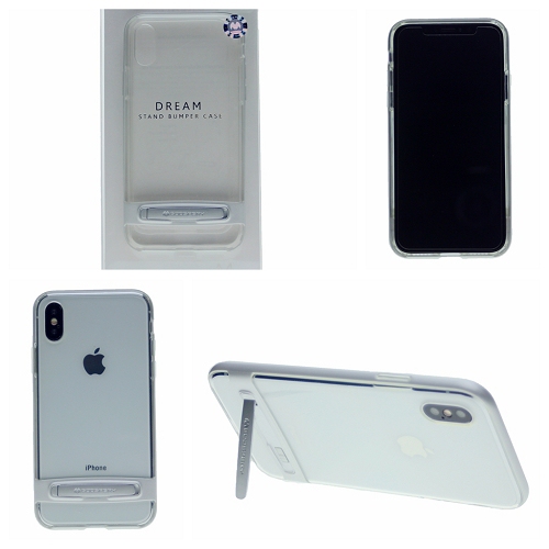 iPhone XS Max Goospery Dream Stand Bumper Case, Silver
