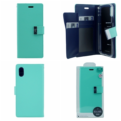 TopSave Goospery Rich Diary Flip For Iphone XS Max,Teal
