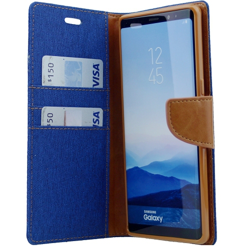 Samsung S10e Goopery, journal en toile, bleu