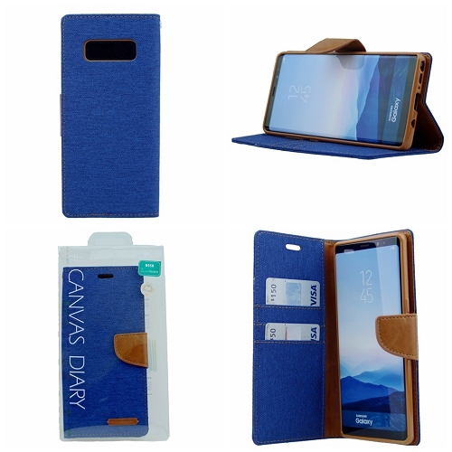 Samsung S10e Goopery, journal en toile, bleu