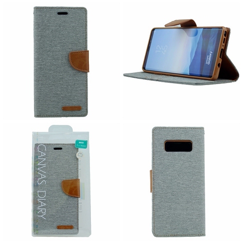 Samsung S10e Goopery, journal en toile, gris