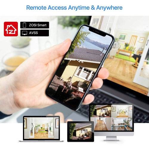 ZOSI 2MP 1080P Add-on Wired Outdoor Surveillance Home Security Camera with 80ft IR Night Vision for TVI/CVI/AHD/CVBS DVR Recorder - White