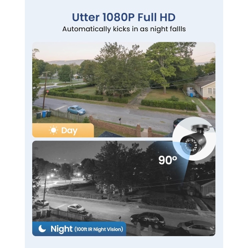 ZOSSI – caméra de surveillance avec fil HD hybride 4-en-1 2&nbsp;Mpx HD 1080P pour enregistreur vidéo numérique et système de caméra de surveillance