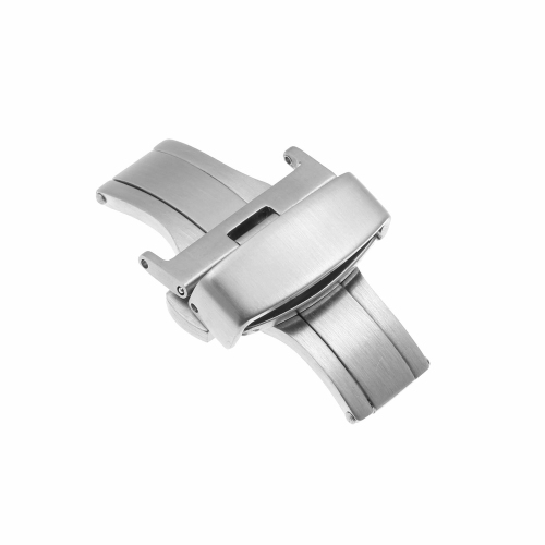STRAPSCO  Butterfly Deployant Deployment Clasp Buckle for Watch Band Strap - 24MM - Brushed In Silver