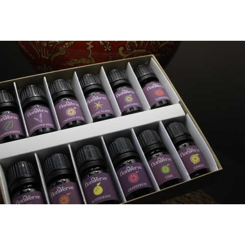 Floraverve Essential JOY Pack, Natural & 100% Pure Aromatherapy Essential Oils Starter Kit 12 X 5mL