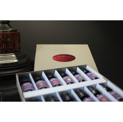 Floraverve Essential JOY Pack, Natural & 100% Pure Aromatherapy Essential Oils Starter Kit 12 X 5mL