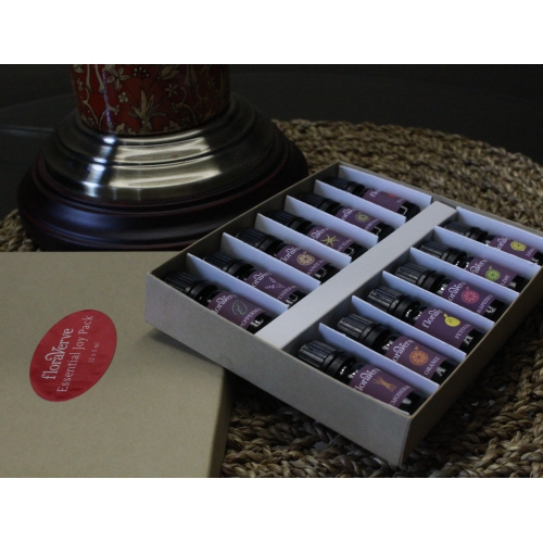 Floraverve Essential JOY Pack, Natural & 100% Pure Aromatherapy Essential Oils Starter Kit 12 X 5mL