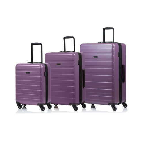 purple hard suitcase