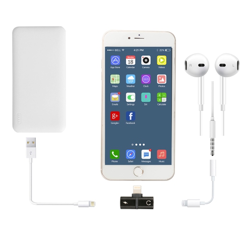 SenseiPhoto 2 in 1 Double iPhone Adapter Headphone Lightning Converter iPhone 12 11 XR XS X 8 7 PLUS Splitter Dual Audio Cable Charge