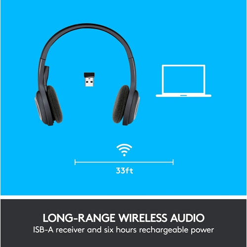 Logitech Wireless Computer Headset H600 Noise Cancellation 981-000341 Black by LOGITECH - Refurbished condition - Image 5