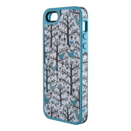 Speck Products SPK-A0763 Fab Shell Fabric-Covered Case for iPhone 5 and 5S-Retail Packaging, Lovebirds Peacock Teal