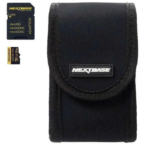 Étui de caméra de tableau de bord de Nextbase avec carte microSD de 32 Go - Noir