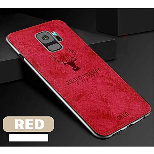 Ultr-Tine 3D Deer Imprimer Case Cover Slim TPU Tissu Housse Résistance aux Chocs pour Coque Samsung Galaxy S9 Plus (Rouge)