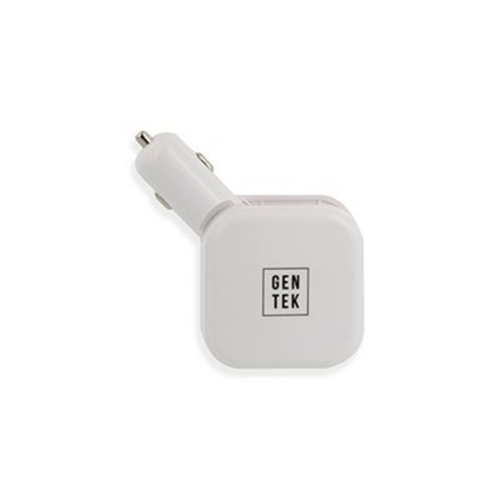 Gentek Chargeur de Voiture 5 dans 1 USB 2.4A avec W Micro Type C MFI Lightning Cable Blanc
