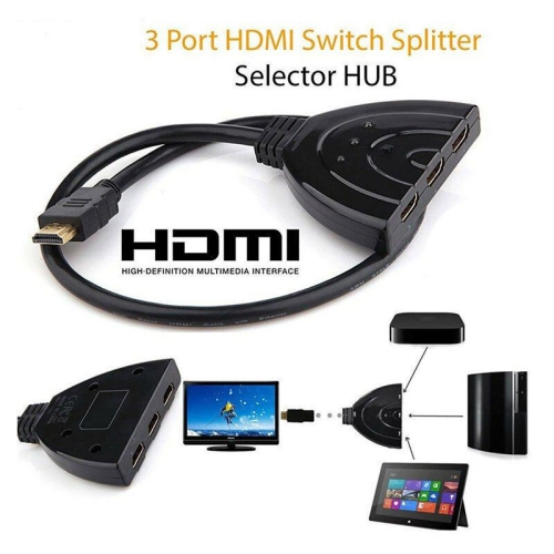 3 Port HDMI Switcher Adapter AV Switch Selector Converter Splitter Hub HDTV PC