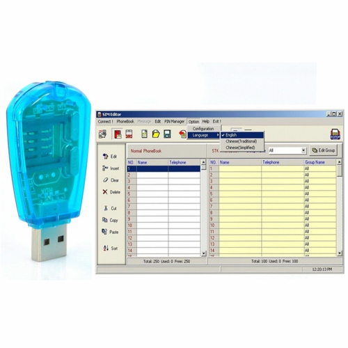 USB Cellphone Standard SIM Card Reader Copy Writer SMS Backup GSM/CDMA+CD KY