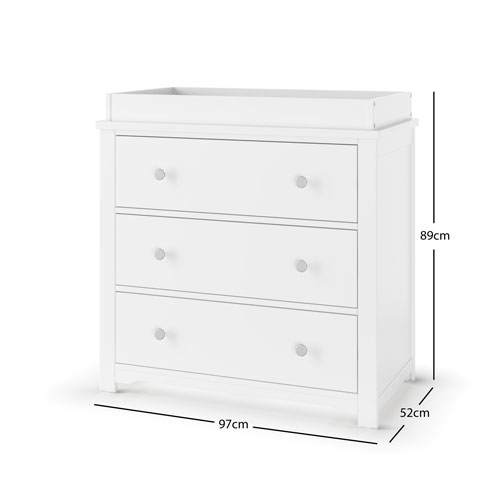 Harmony 3-Drawer Dresser - Matte White