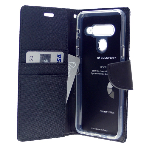 LG G8 ThinQ Goospery Canvas Diary Case, Black