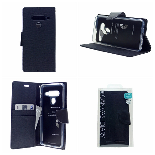LG G8 ThinQ Goospery Canvas Diary Case, Black