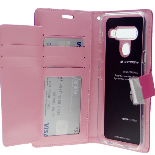 LG G8 ThinQ Goospery Rich Diary Case, Hot Pink