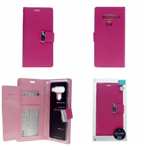 LG G8 ThinQ Goospery Rich Diary Case, Hot Pink