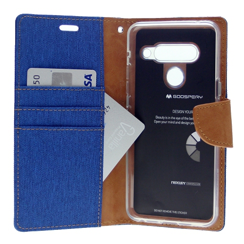 LG G8 ThinQ Goospery Canvas Diary Case, Blue