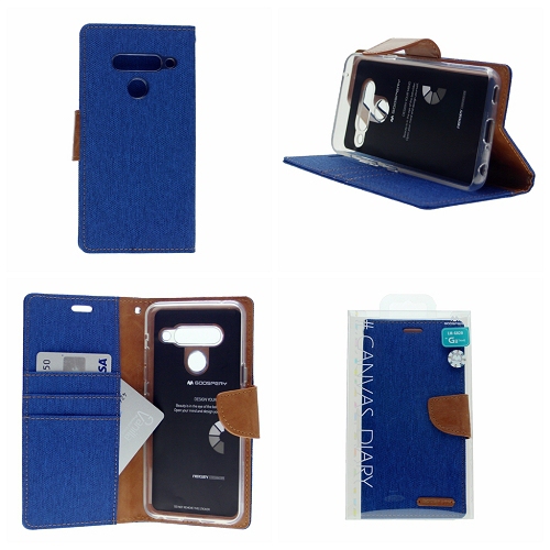 LG G8 ThinQ Goospery Canvas Diary Case, Blue