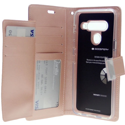 LG G8 ThinQ Goospery Rich Diary Case, Rose Gold
