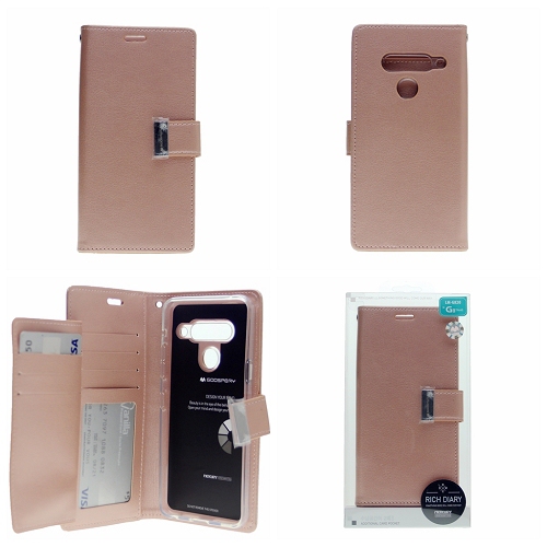 LG G8 ThinQ Goospery Rich Diary Case, Rose Gold