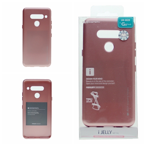 LG G8 ThinQ Goospery iJelly Metal Case, Rose Gold