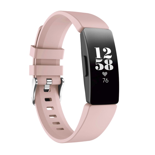 StrapsCo Silicone Rubber Watch Band Strap for Fitbit Inspire & Inspire HR - Short-Medium - Pink