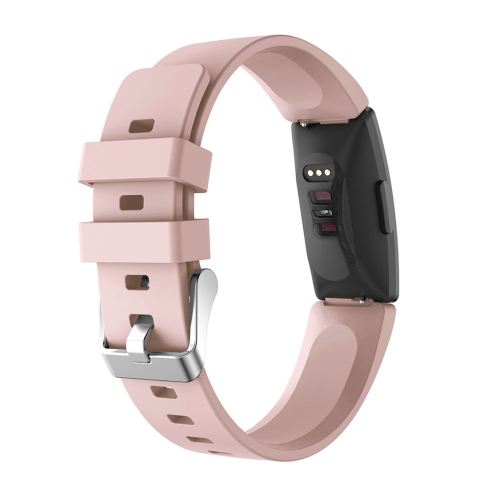StrapsCo Silicone Rubber Watch Band Strap for Fitbit Inspire & Inspire HR - Short-Medium - Pink