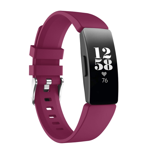 StrapsCo Bande Bracelet de Montre en Caoutchouc de Silicone pour Fitbit Inspire & Inspire HR - Médium-Long - Mauve Sangria