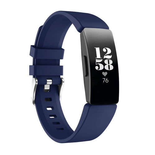 StrapsCo Silicone Rubber Watch Band Strap for Fitbit Inspire & Inspire HR - Medium-Long - Midnight Blue