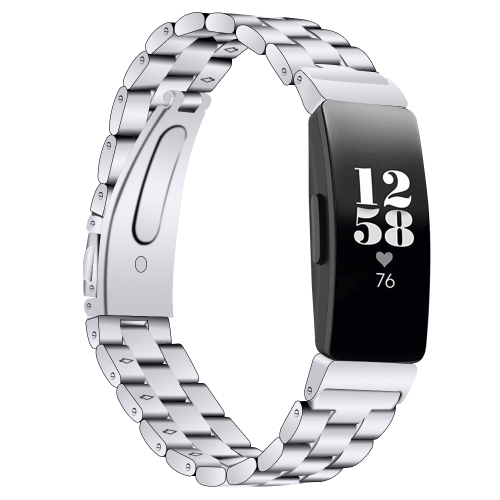 StrapsCo Stainless Steel Oyster Link Watch Bracelet Band Strap for Fitbit Inspire & Inspire HR - Silver