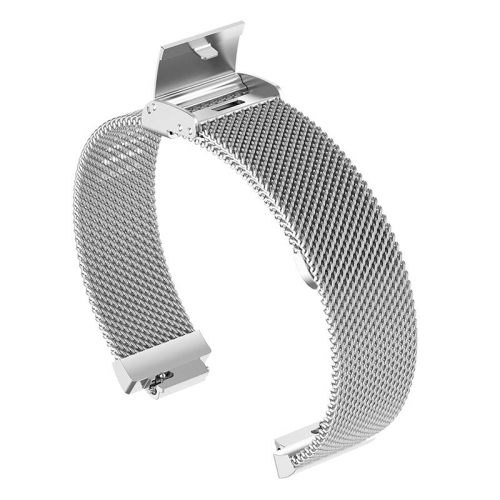 StrapsCo Shark Mesh Watch Band Strap for Fitbit Inspire & Inspire HR & Inspire HR - Medium-Long - Silver
