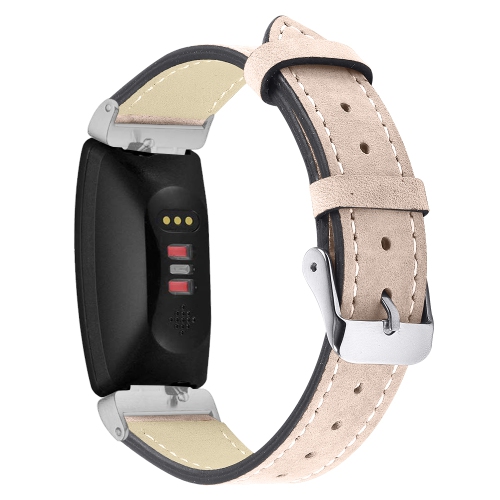StrapsCo Bande Bracelet de Montre avec Couture de Contour pour Fitbit Inspire & Inspire HR - Beige