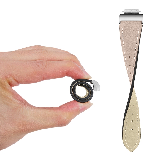 StrapsCo Bande Bracelet de Montre avec Couture de Contour pour Fitbit Inspire & Inspire HR - Beige