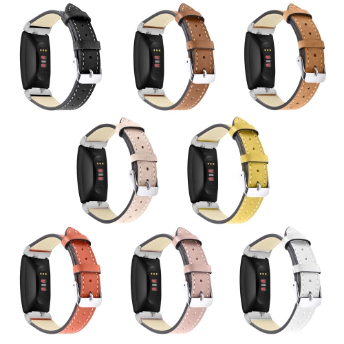 StrapsCo Bande Bracelet de Montre avec Couture de Contour pour Fitbit Inspire & Inspire HR - Beige