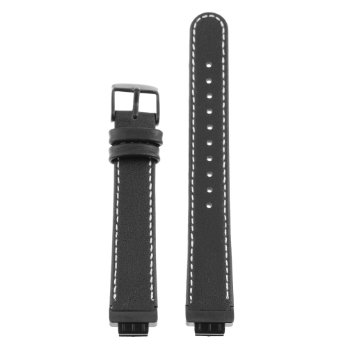 Bracelet en cuir de StrapsCo pour montres avec coutures Contour et boucle noire pour Inspire/Inspire HR de Fitbit - Noir