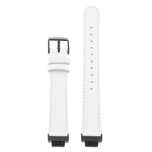 StrapsCo Leather Watch Band Strap with Contour Stitching and Black Buckle for Fitbit Inspire & Inspire HR - White