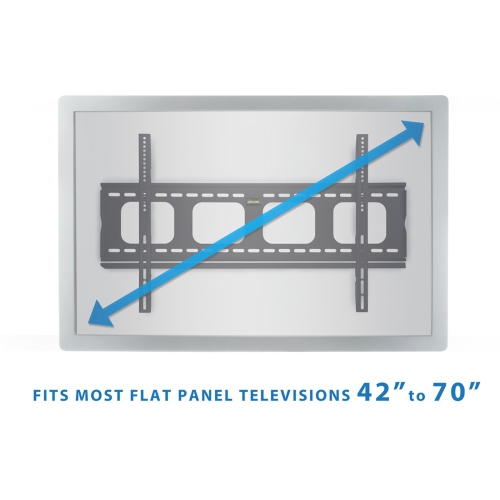 Mount-It! Fixed TV Wall Mount Bracket Slim Low-Profile for 42" - 70" Flat Screen TV, Slim 1" Profile, VESA 800x400, 600x400
