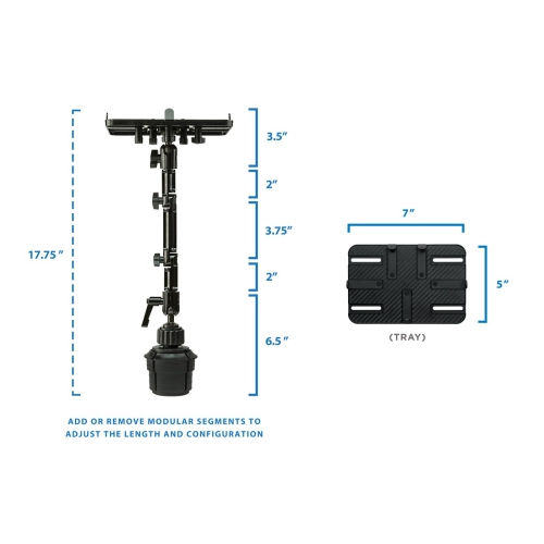 Mount-It! Car Cup Holder Tablet Mount, Full Motion for iPad Pro/Mini/Air, Amazon Fire, Samsung Galaxy, & 7"-11" Android Tablet
