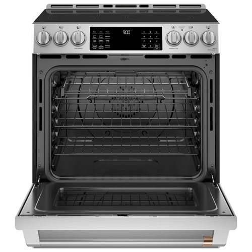 Café 30" 5.7 Cu Ft True Convection 5-Element Slide-In Induction Range (CCHS900P2MS1)-Stainless Steel