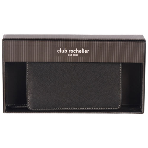 Portefeuille en cuir à deux volets RFID Onyx de Club Rochelier - Noir