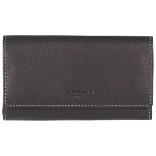 Club Rochelier Onyx RFID Leather Bi-fold Clutch Wallet - Black
